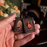 Escapulário de Lã - Nossa Senhora do Carmo e Sagrado Coração de Jesus (Tamanho Médio)