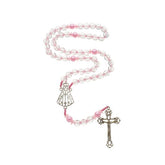 Terço de Nossa Senhora Aparecida com Contas Rosas Translúcidas - 2Un
